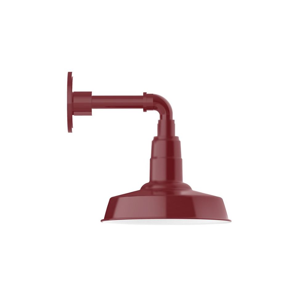 Montclair Lightworks GNM181-55 10" Warehouse shade, straight arm wall mount, Barn Red